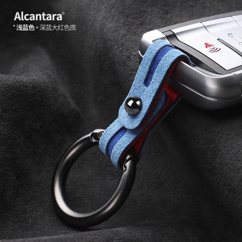 Luxury Alcantara Suede Car Keychain | Anti-Lost Key Rope with Waist Clip