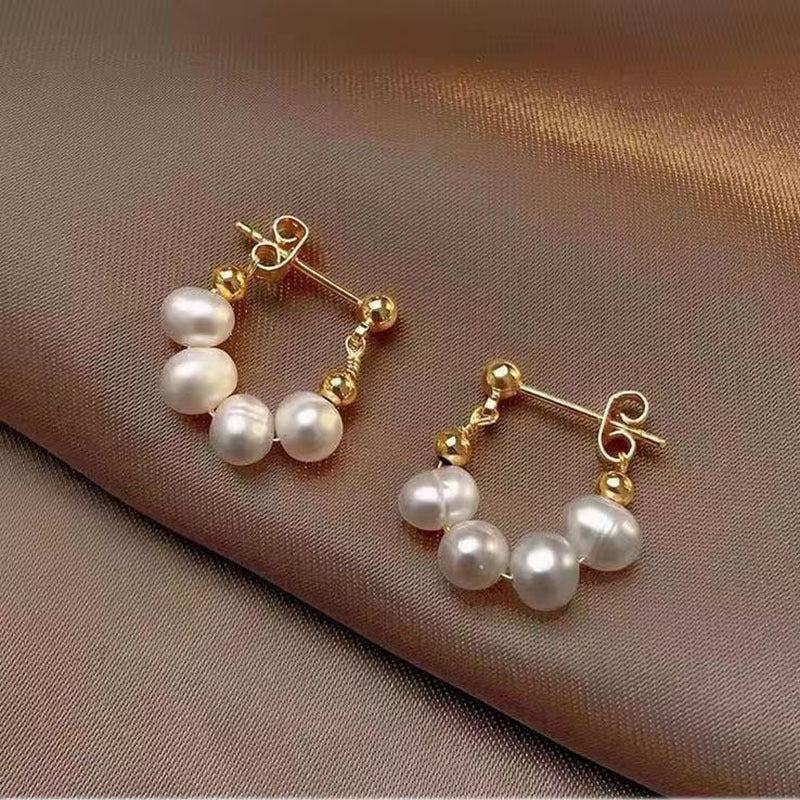 Baroque Pearl Beaded Earrings for Women – Retro U-Shaped Jewelry