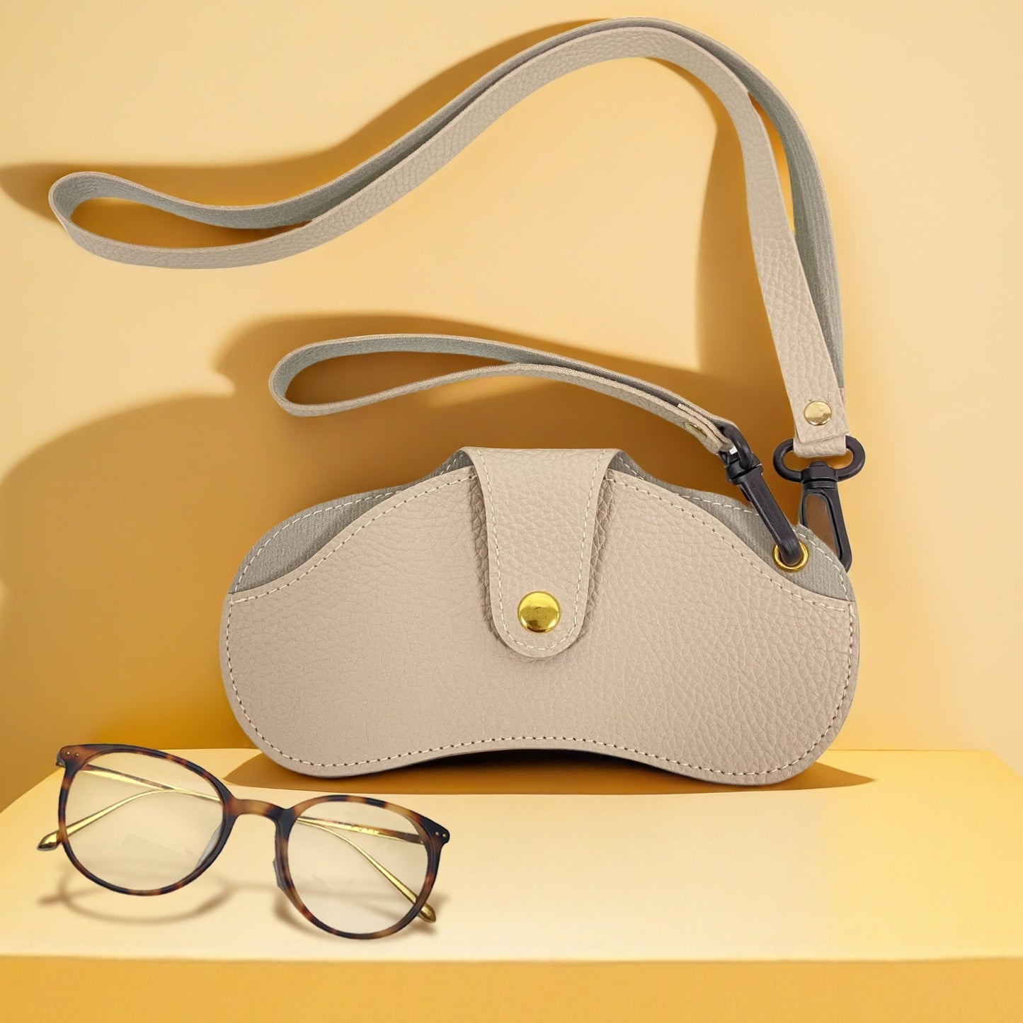 Classic Leather Glasses Case – Neck Hanging Sunglasses Pouch for Travel