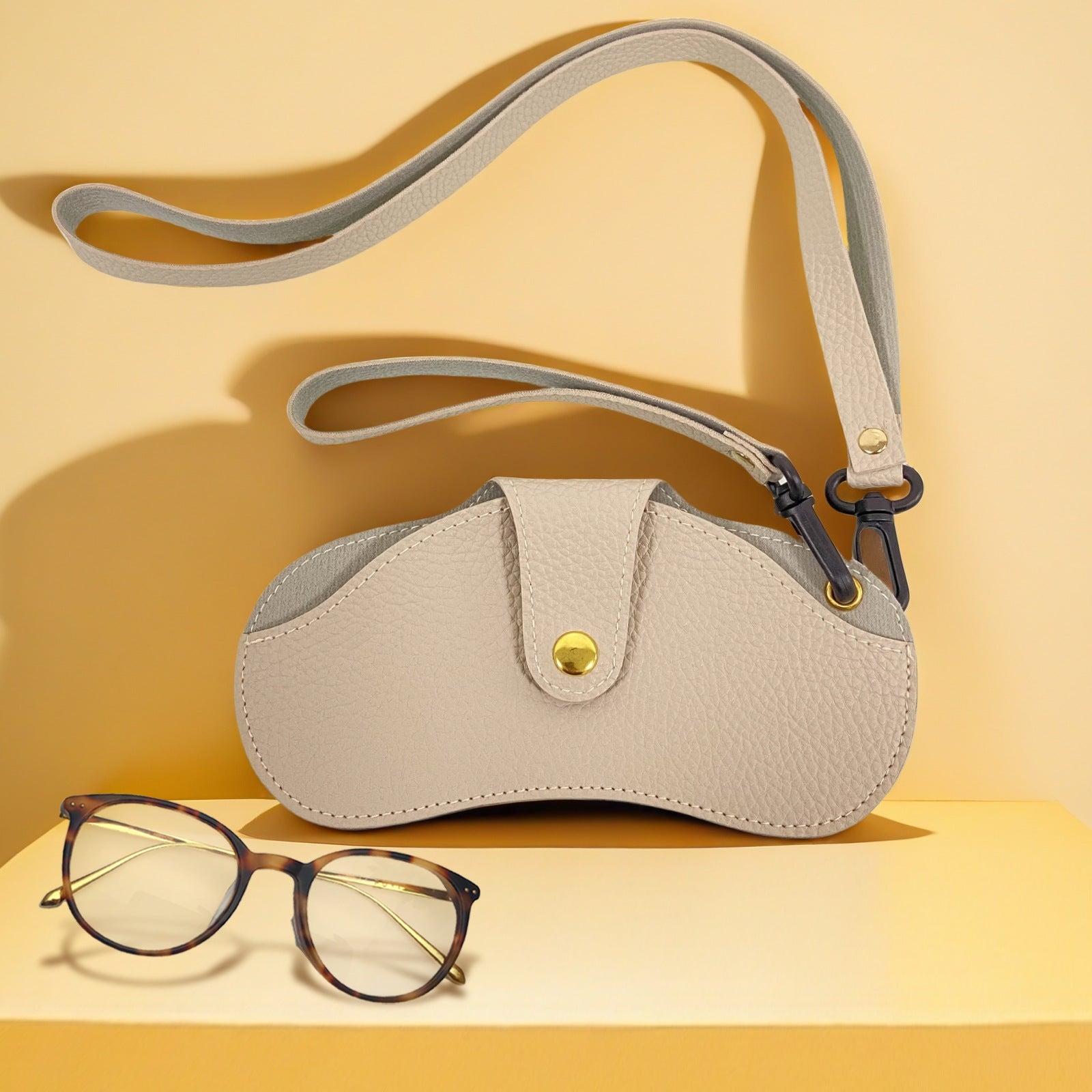 Classic Leather Glasses Case – Neck Hanging Sunglasses Pouch for Travel