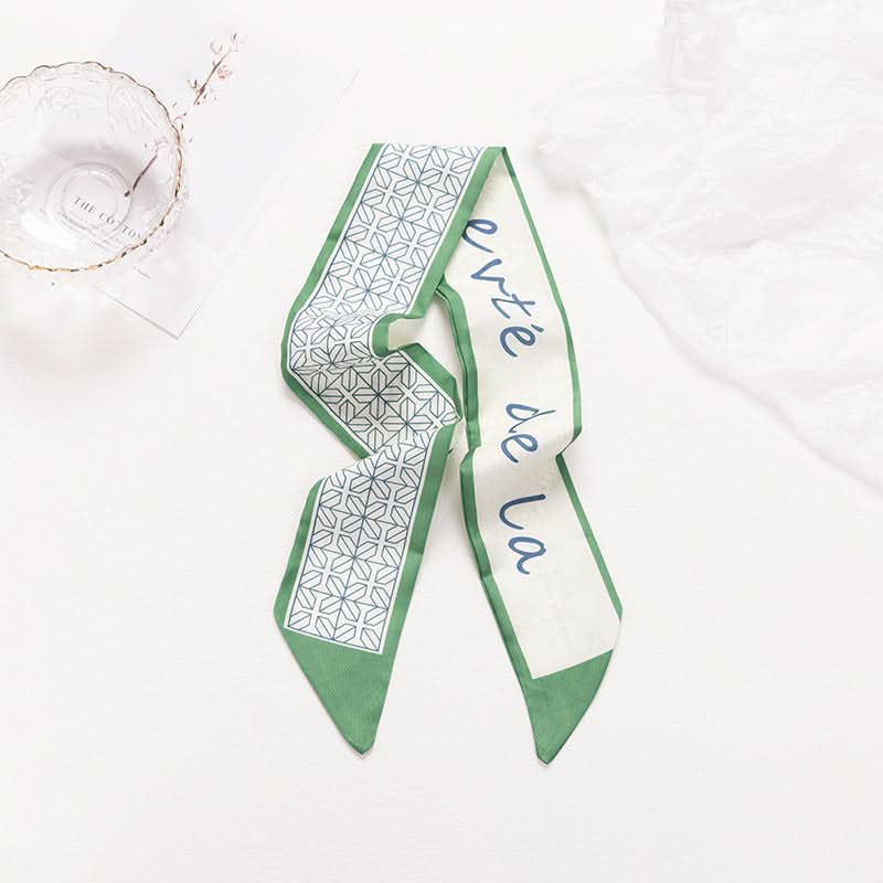 Silk Scarf Ribbon Ponytail Bow - Letter Headband Accessory (Set of 2pcs.)
