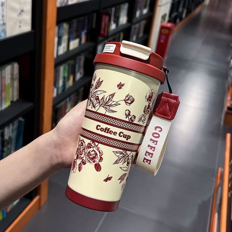 316 Stainless Steel Thermos Coffee Cup – Elegant Double-Drink Travel Mug
