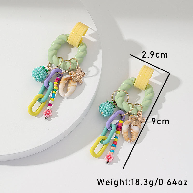 Bohemian Tassel Earrings for Women – Handmade Acrylic Geometric Fashion Jewelry