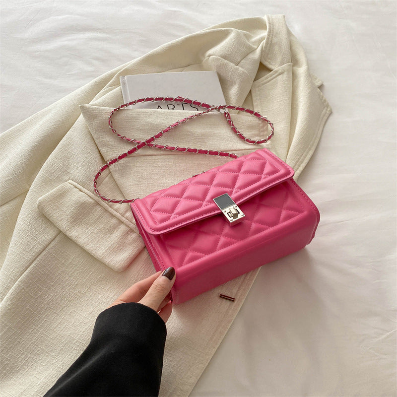 Trendy Chain Shoulder Bag – Women’s PU Small Square Crossbody for Daily Wear