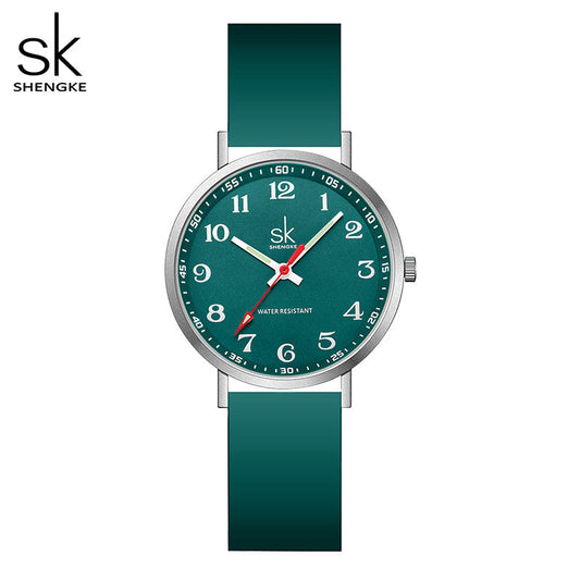 SK Women’s Sports Quartz Watch – Waterproof Silicone Strap, Lightweight Wristwatch
