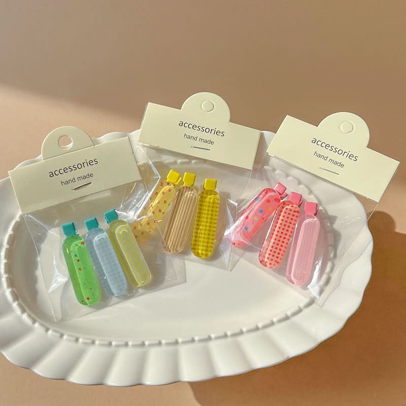 Jelly Sweet Oval Hairpin – Ice Cream Color Bangs Clip