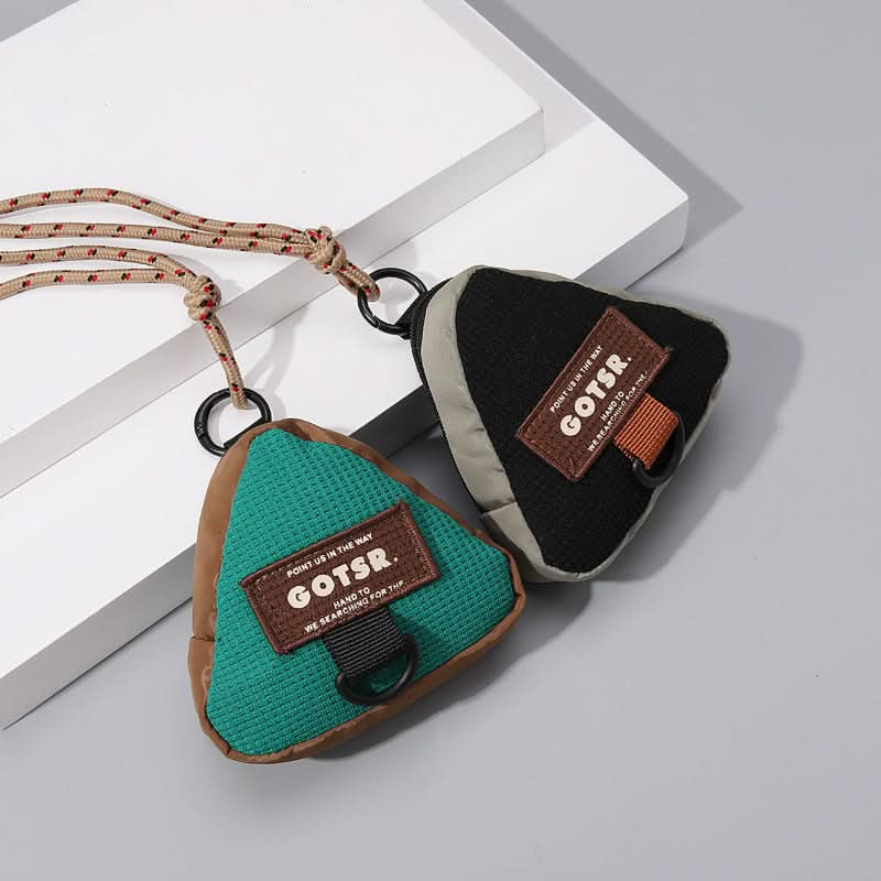 Triangle Coin Purse & Key Bag – Compact Neck & Shoulder Pouch