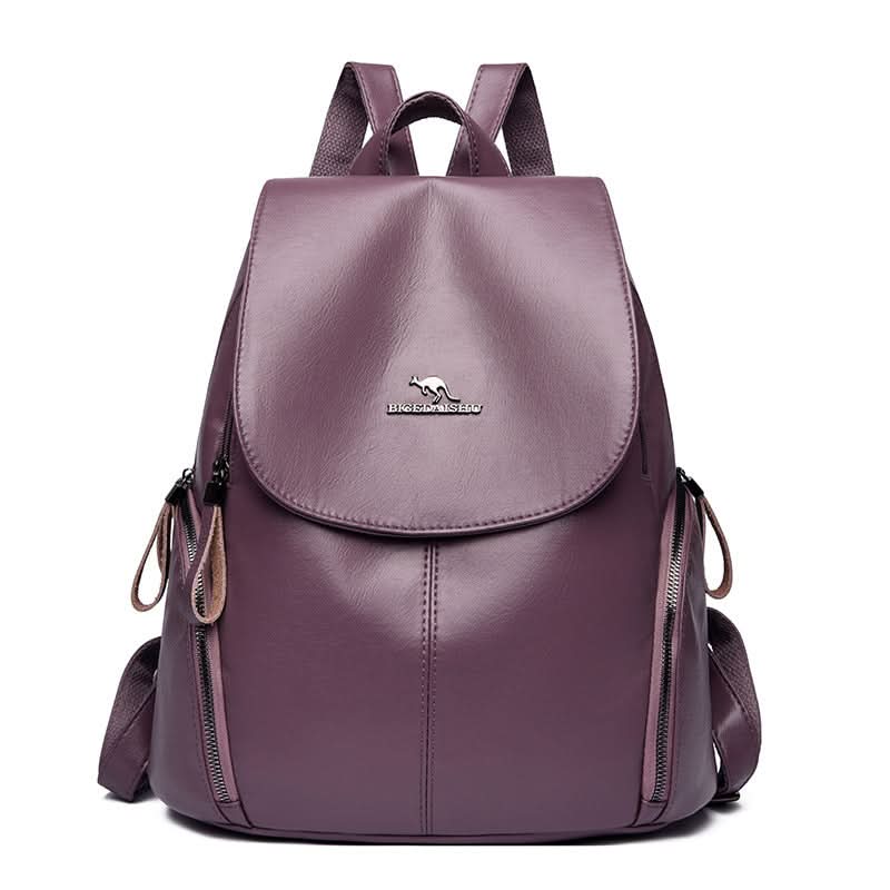 Women's Stylish Leather Backpack – Anti-Theft Travel Bag for Daily Use