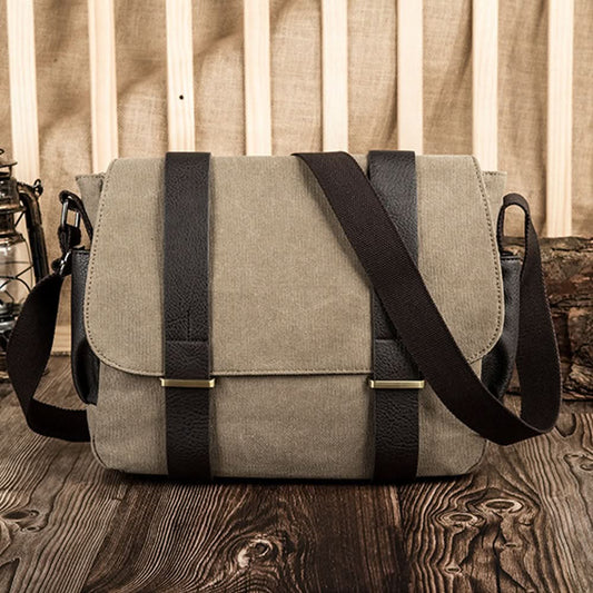 Men's Canvas Crossbody Bag – For Casual Travel & Daily Use