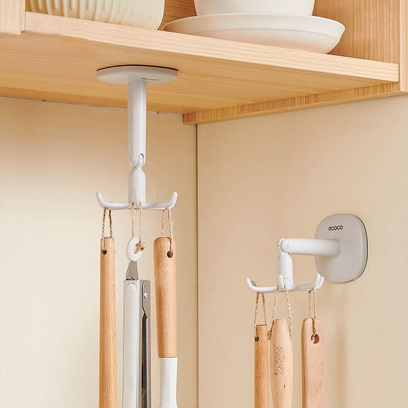 360° Rotating Kitchen Hooks – For Spoons, Towels & Utensils