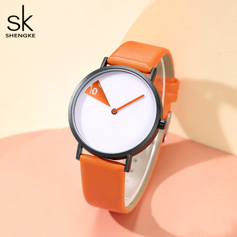 SK Women’s Quartz Watch – Fashion Waterproof Casual Leather Strap Wristwatch