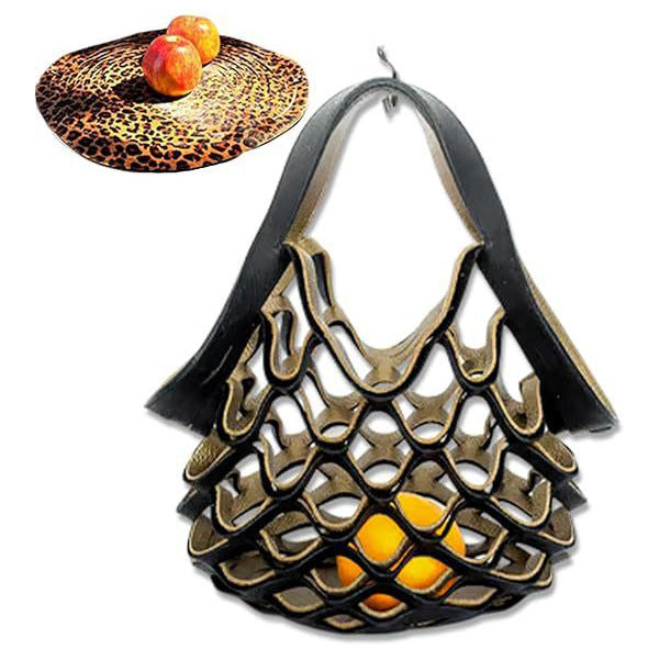 Retro Leather Mesh Shoulder Bag – Small Foldable Shell Handbag