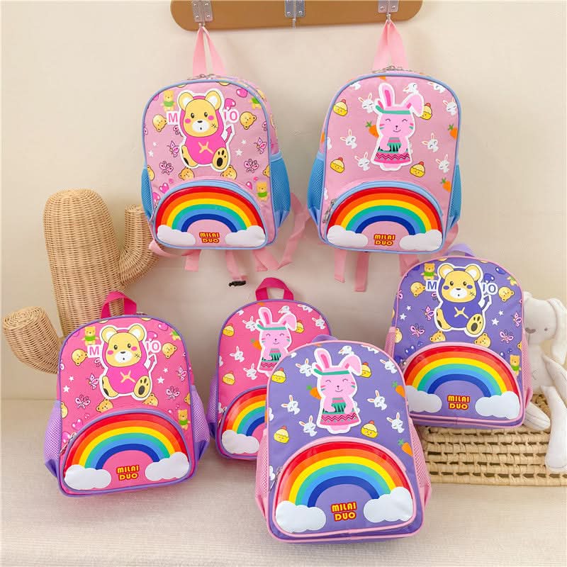 Cute Bunny & Mouse Kindergarten Backpack – Ultra-Light School Bag for Girls