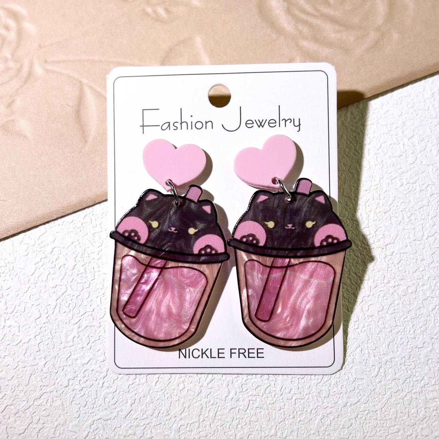 Cute Milk Tea Cup Earrings – Retro Acrylic Candy Color Jewelry for Girls