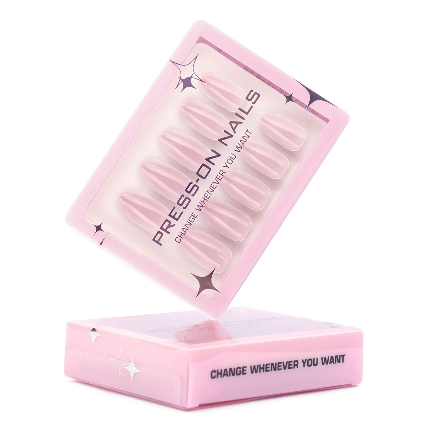 Solid Color Press-On Nails – Short Almond Shape Glossy Finish Nails