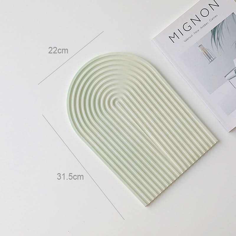Nordic 3D Plaster Round Tray - Wave Pattern, Photo Props & Decoration