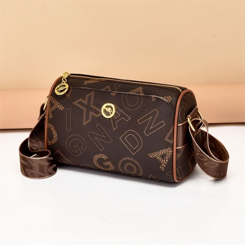 Women's Trendy Plaid Texture Boston Bag With Zipper Closure