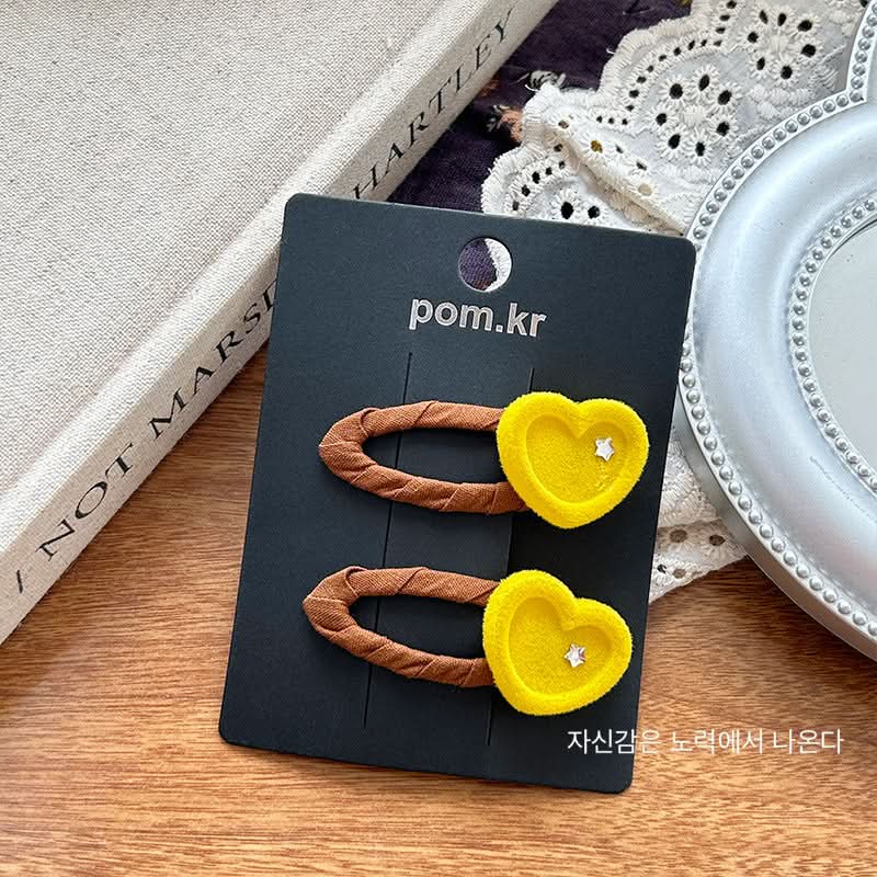 Velvet Star Hair Clips  – Korean-Inspired Bang & Broken Hair Pins (Pack of 3)