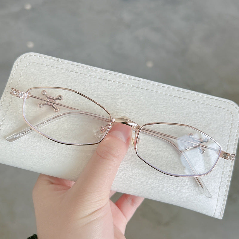 Women's Polygonal Anti-Blue Light Glasses – Irregular Metal Frame Myopia Eyewear