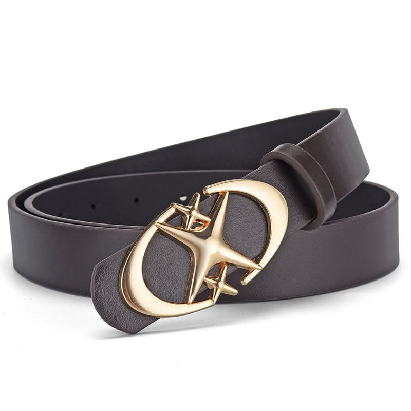 Men’s Star Buckle Leather Belt – Retro Gothic Style