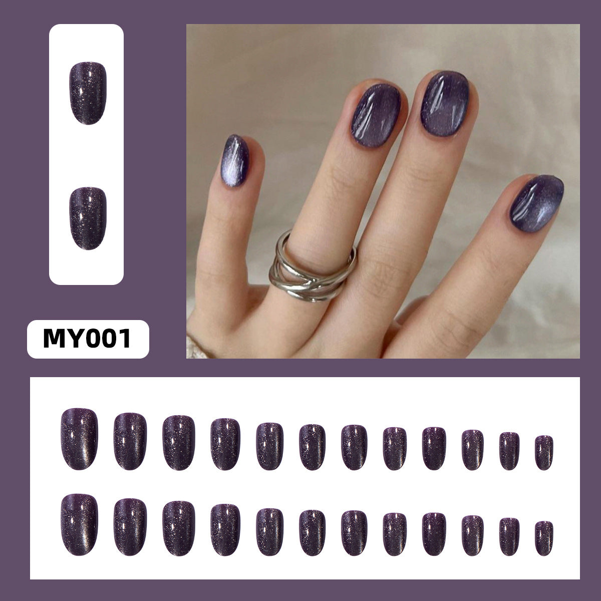 Luxury Press-On False Nails – Starry Sky Reusable Nail Set