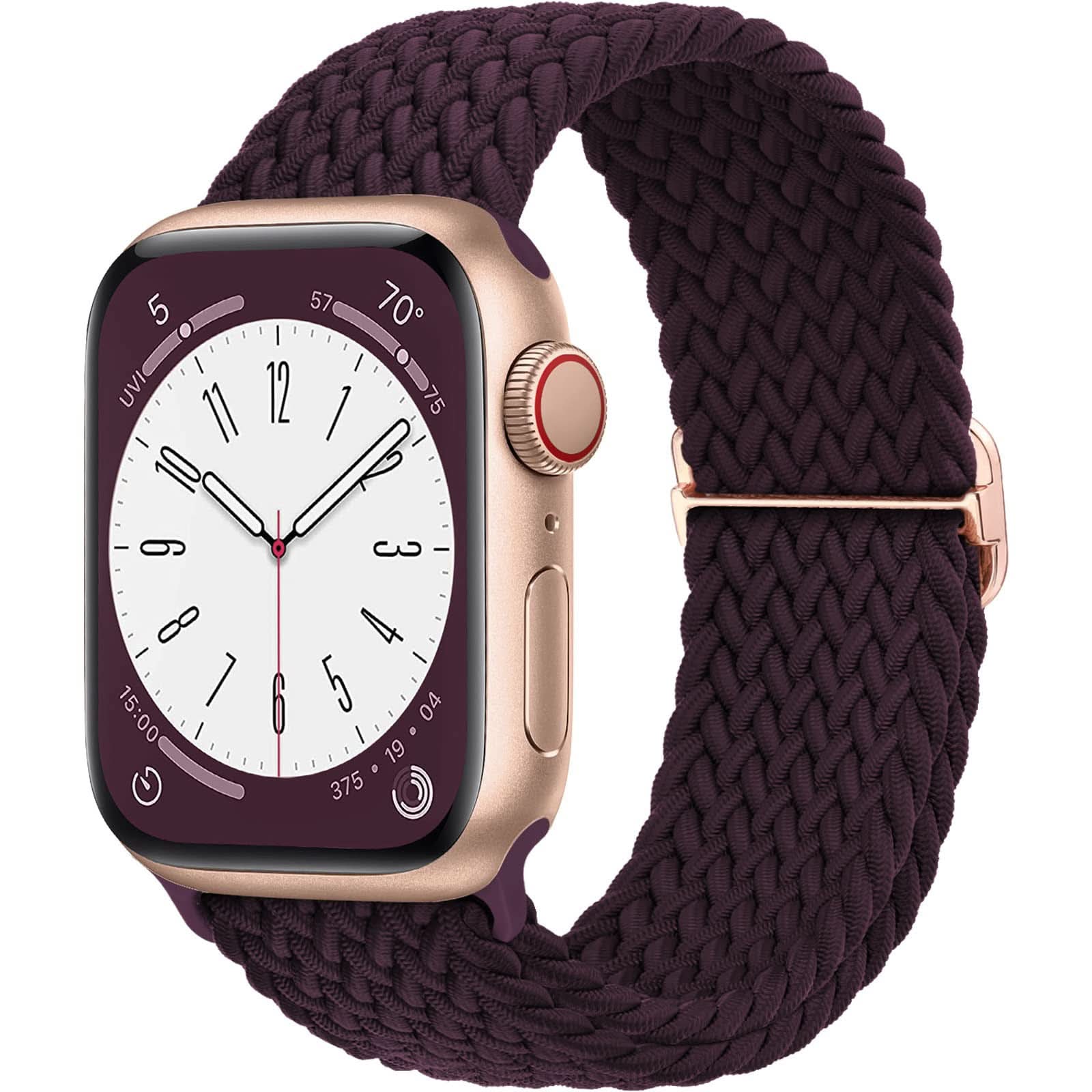 Adjustable Woven Nylon Band for Apple Watch –With Buckle, 38mm-49mm (Only Strap)