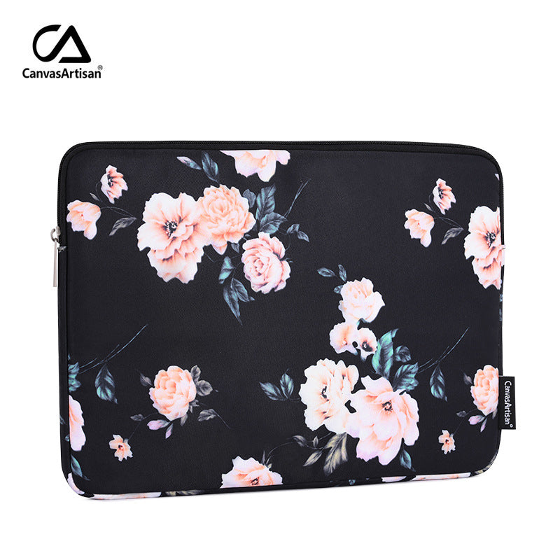Waterproof Laptop Sleeve with Romantic Rose Print – Shock-Resistant Protective Case for 11-15 Inch