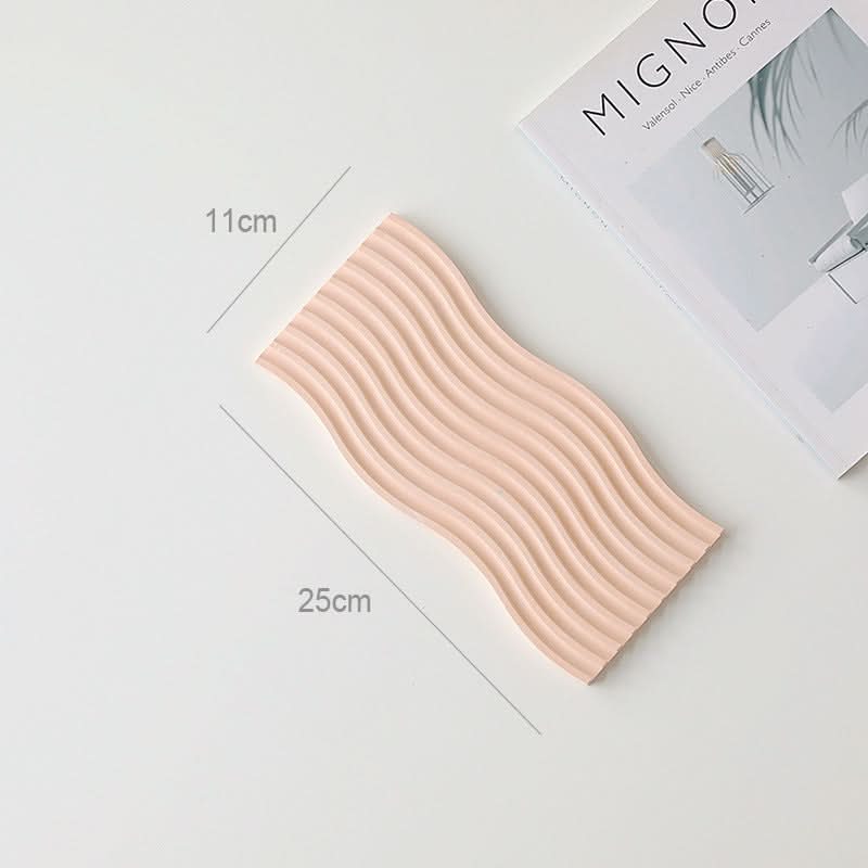Nordic 3D Plaster Round Tray - Wave Pattern, Photo Props & Decoration