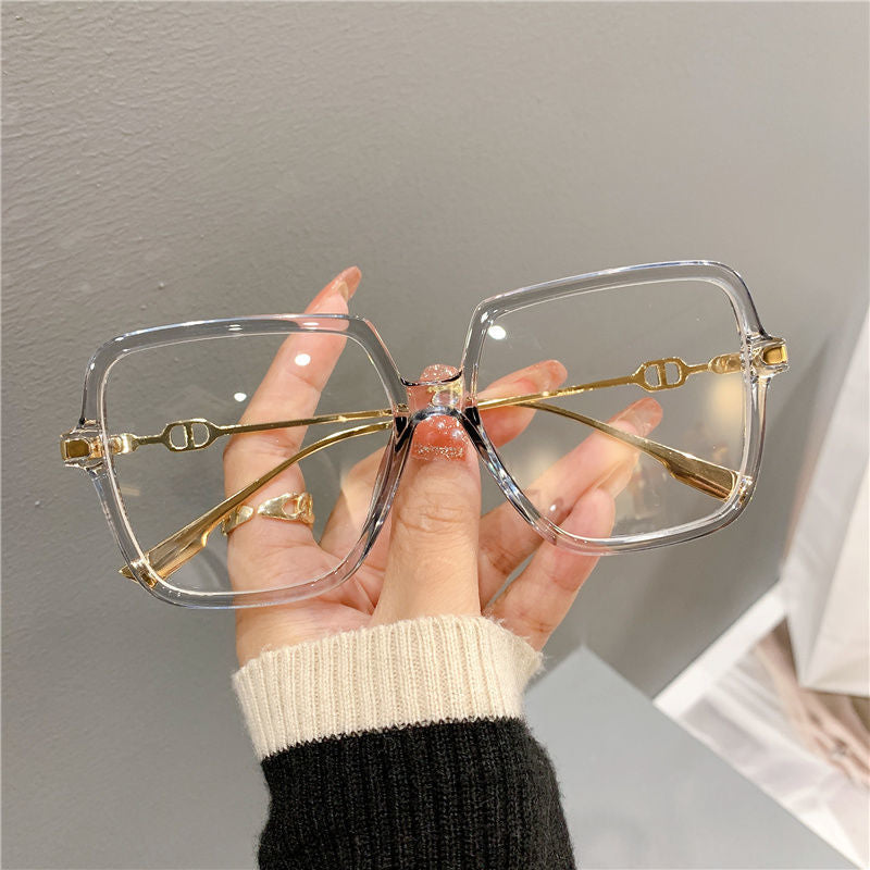 Large Frame Anti-Blue Light Glasses | Trendy Metal Eyewear for Everyday Screen Protection