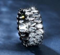 Double Row Round Drop Fashion Ring