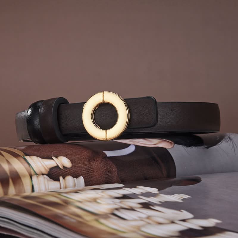 Women's Thin PU Leather Belt – Stylish Adjustable Waist Belt