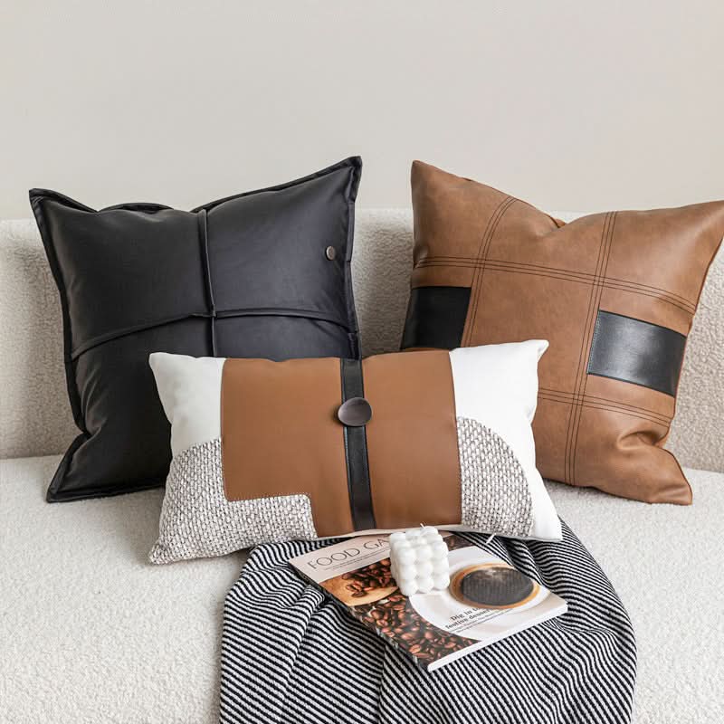 High-End Light Luxury Modern Leather Pillow Cover