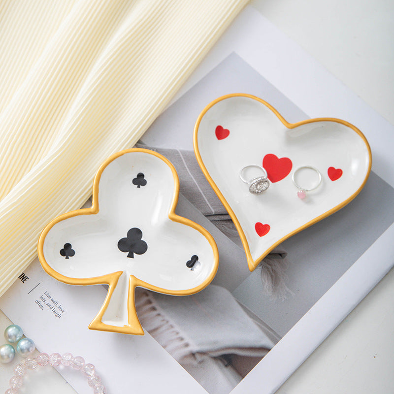 White Ceramic Jewelry & Snack Plate – Versatile Porcelain Dish for Home Storage