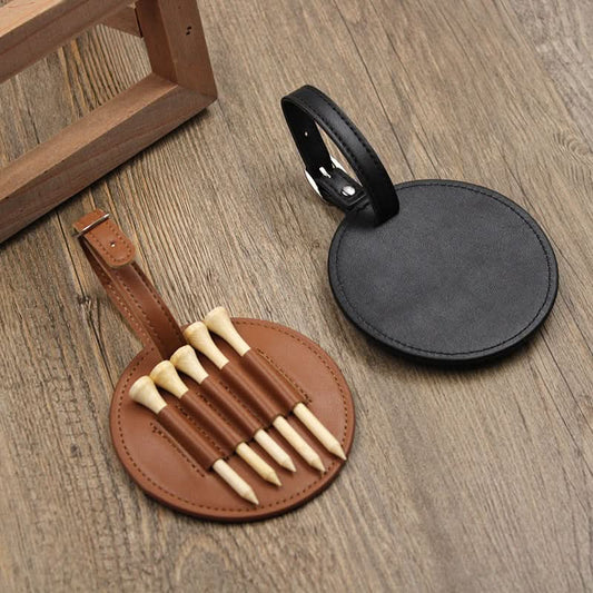 Portable Leather Golf Tee Holder – Compact Golf Accessory