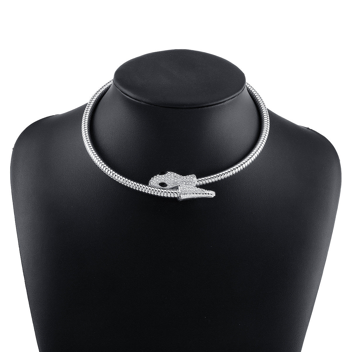 Rhinestone Snake Choker Necklace – Punk Statement Jewelry for Women