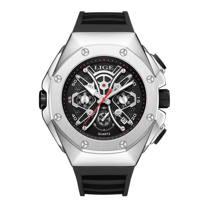 Men’s Large Dial Sports Quartz Watch – 50mm Luminous Display