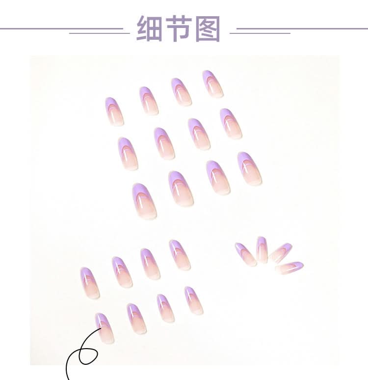 Pastel Purple Double French Press-On Nails – Almond Shape, Glossy Finish