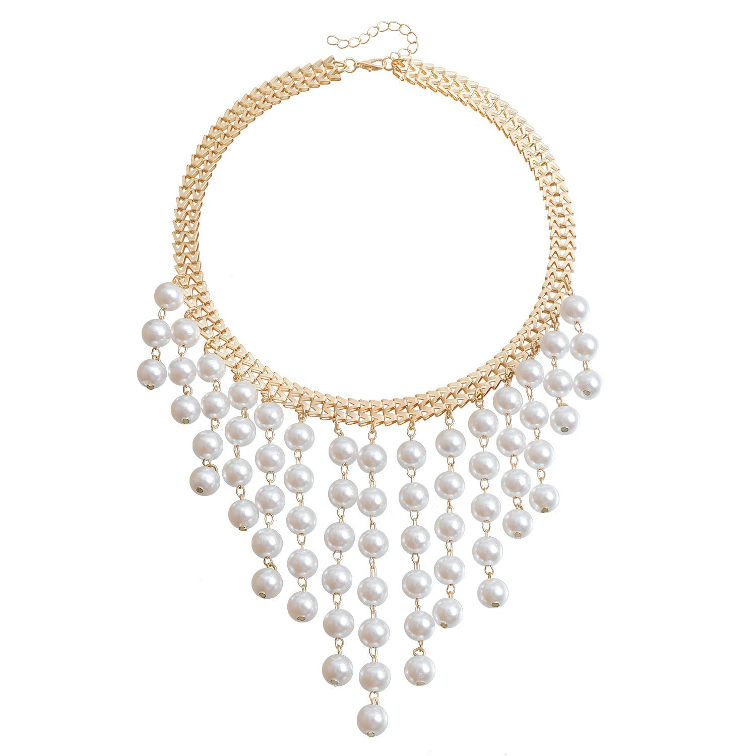 Pearl Tassel Necklace – Elegant Multi-Layer Gold Chain for Women