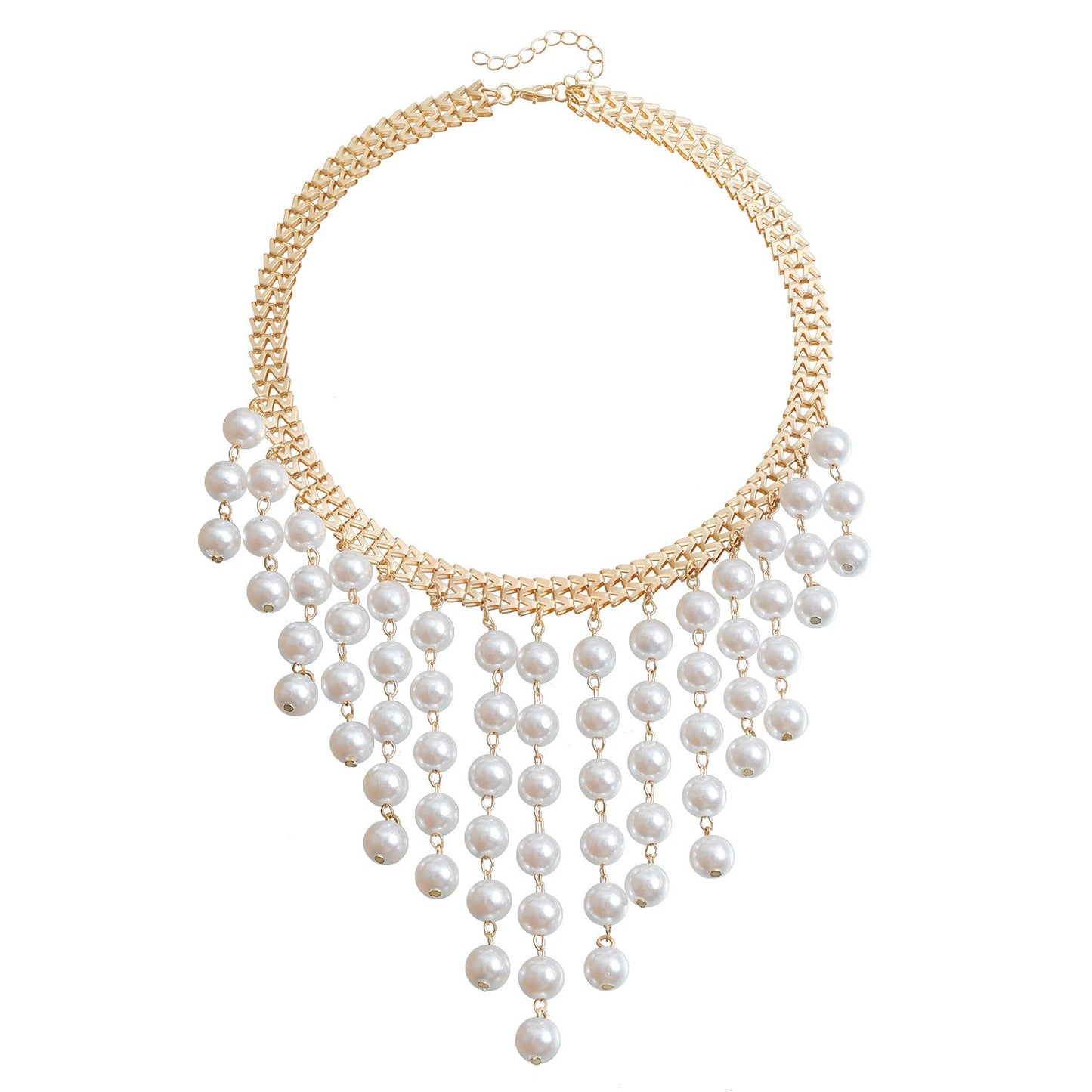 Pearl Tassel Necklace – Elegant Multi-Layer Gold Chain for Women