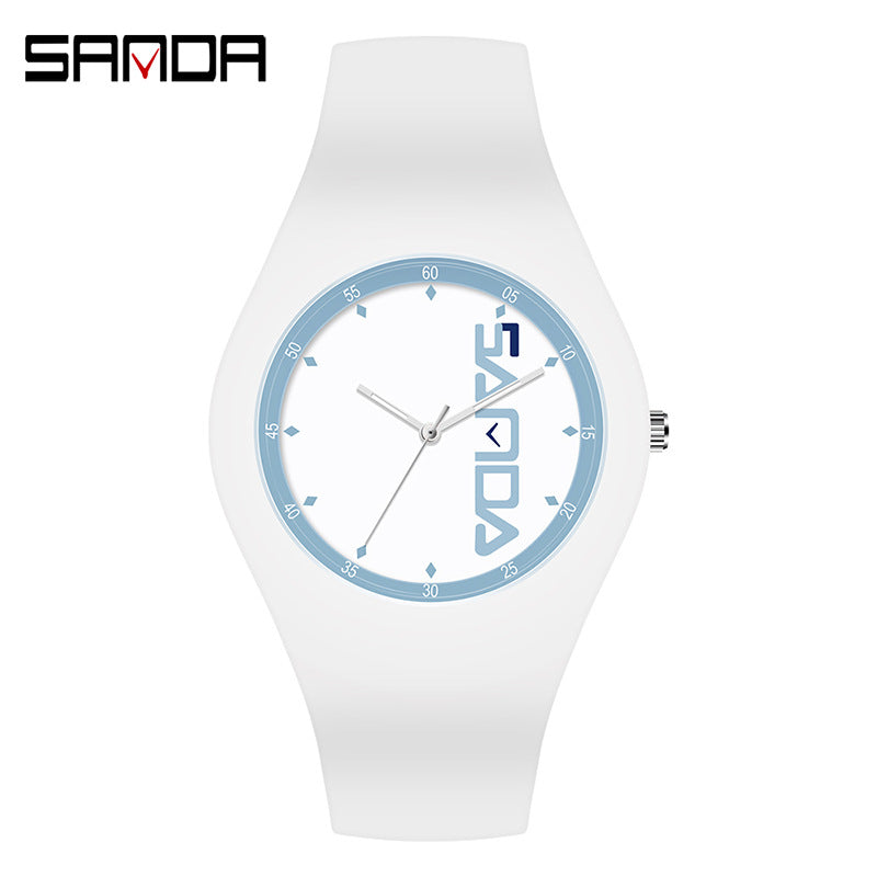 Sanda Jelly Series Quartz Watch – Waterproof Shockproof Sports Watch for Students