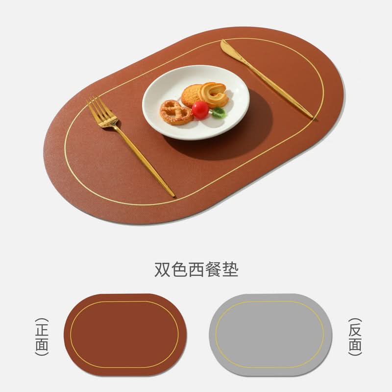 Leather PVC Non-Slip Dining Table Mat
