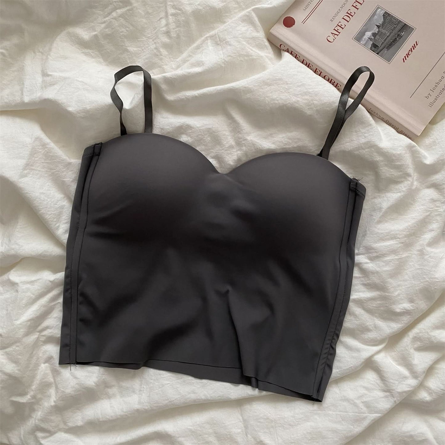 Ice Silk Yoga Camisole with Built-In Bra