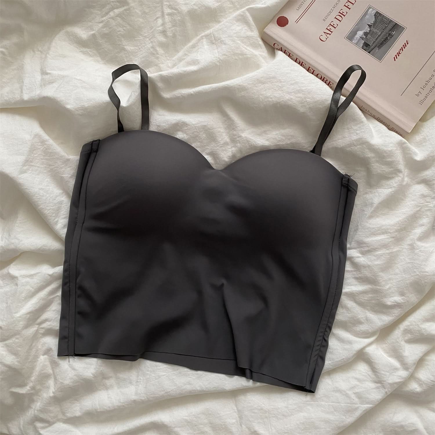 Ice Silk Yoga Camisole with Built-In Bra