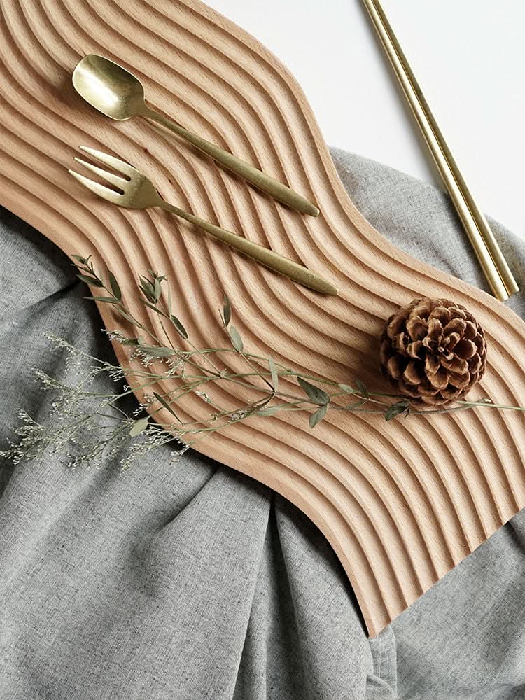 Japanese Style Water Ripple Wooden Tray - Aromatherapy & Storage