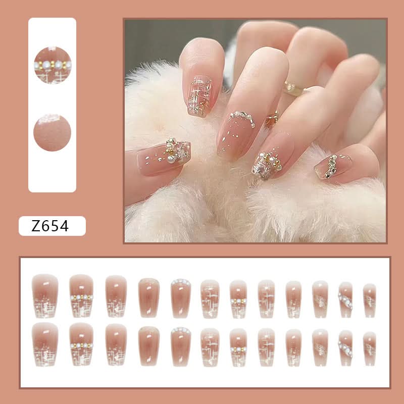 Spring Fragrance Pearl Nail Art – Cute Short Ballet Nails