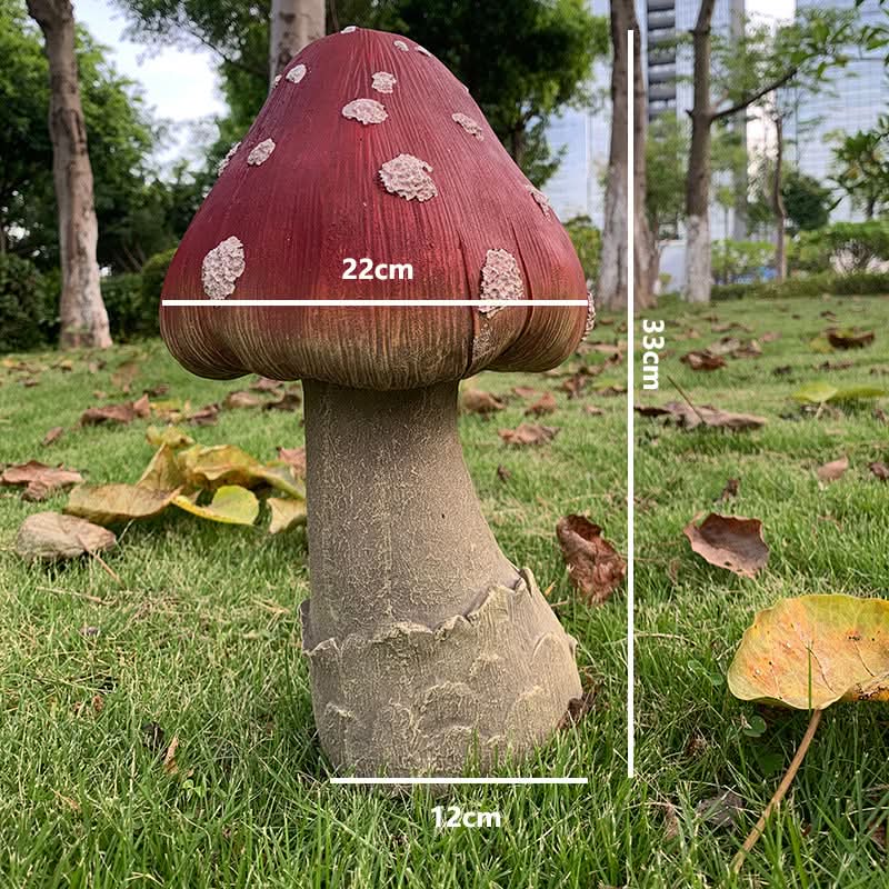 Charming Garden Sculpture Ornament - Mushroom Design