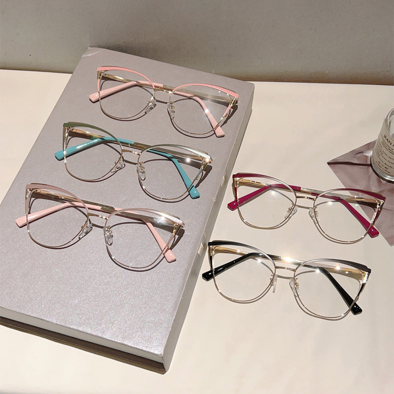 Cat Eye Anti-Blue Light Glasses – Premium Metal Frame, Office & Daily Wear | Fashion Sunglasses