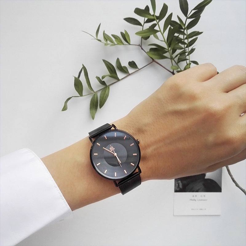 SK Minimalist Women’s Quartz Watch – Fashion Waterproof Wristwatch with Milanese Strap