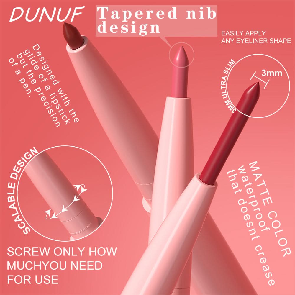DUNUF Matte Velvet Lip Liner Set – Easy to Apply, Long-Lasting