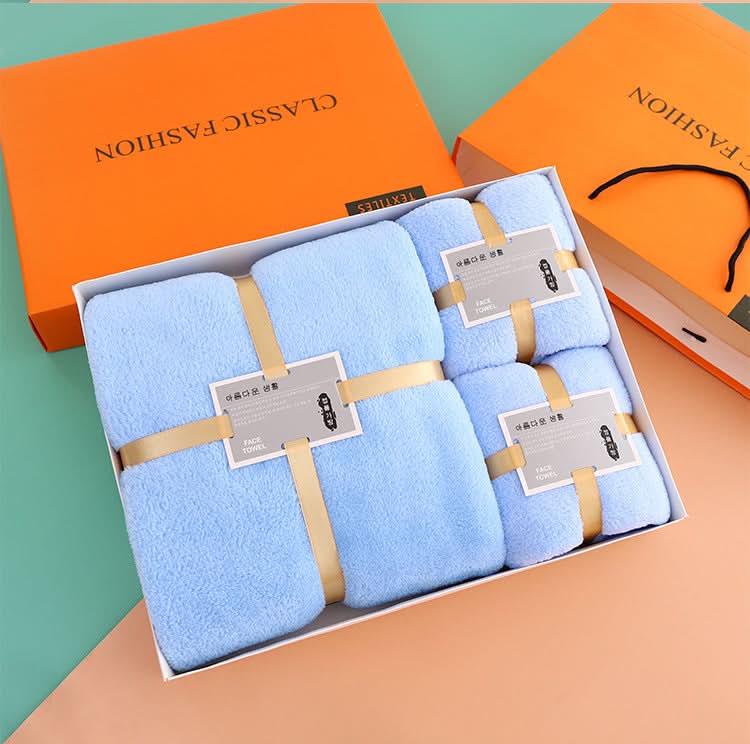Luxury Coral Fleece 3-Piece Towel Set